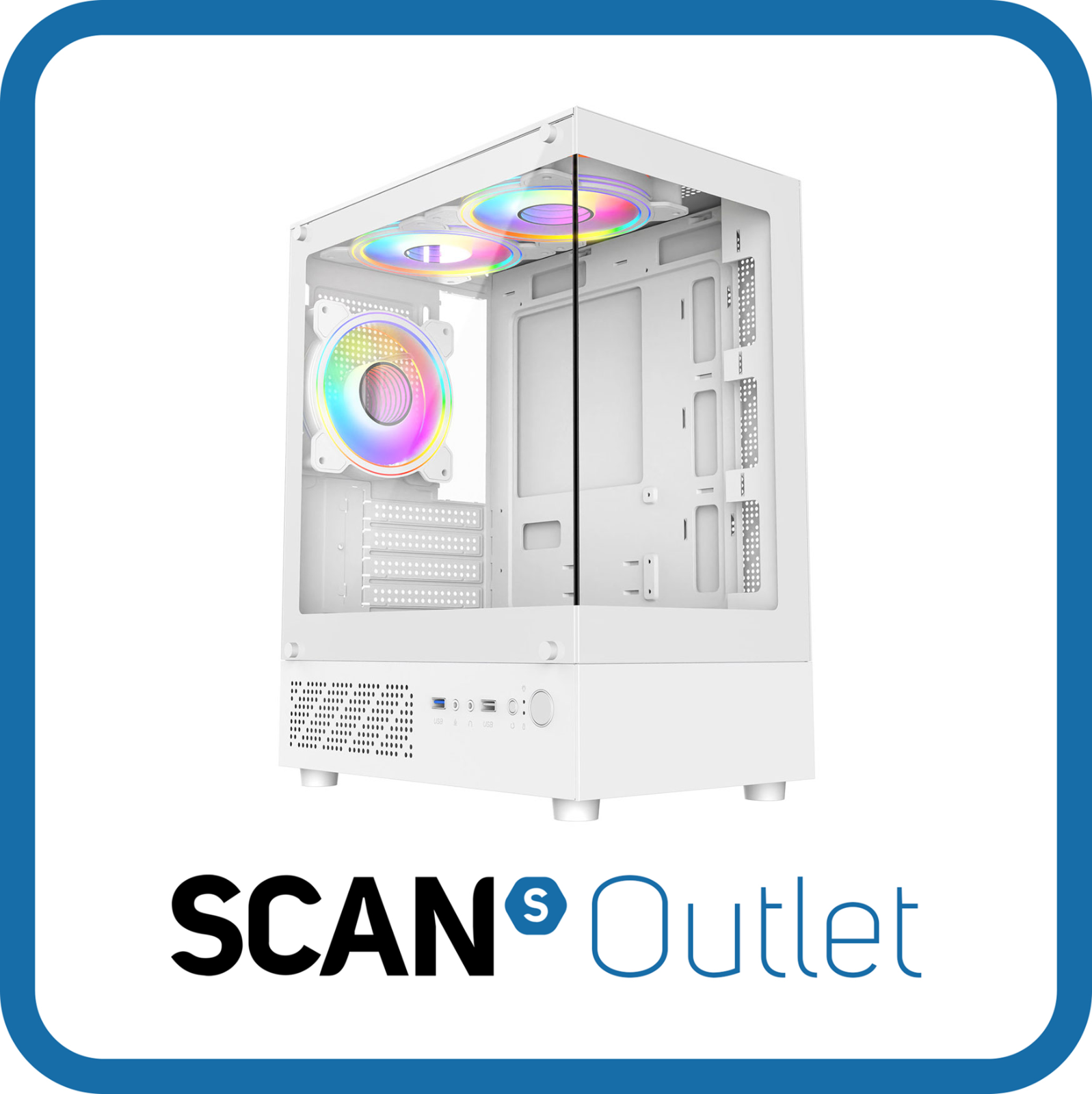 CIT Celsius MicroATX Gaming Chassis, White, 3x ARGB Celsius Infinity Fans, Tempe