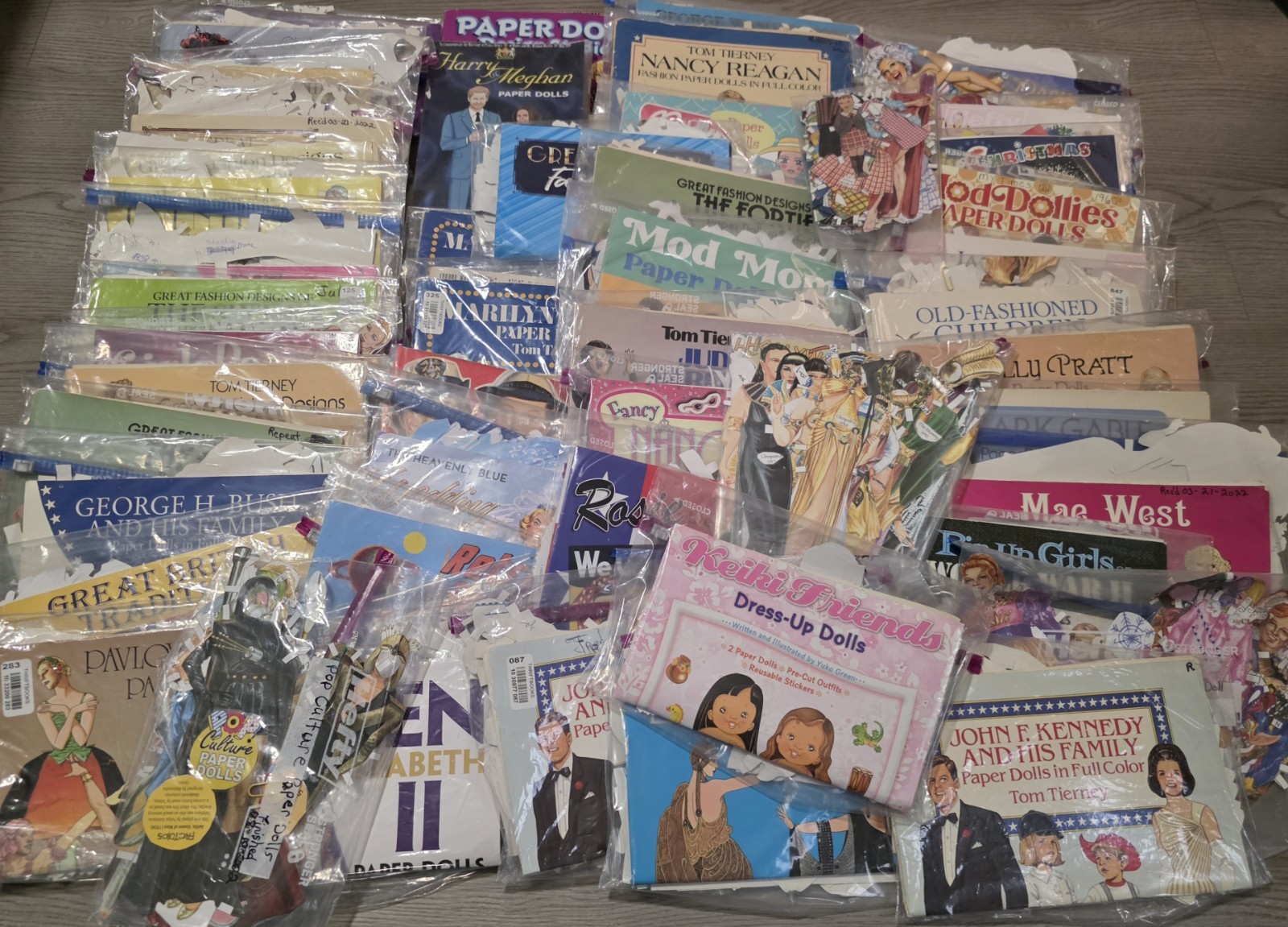 Lot of 55 Complete Paper Doll Sets Tom Tierney Marilyn Monroe JFK Judy ...