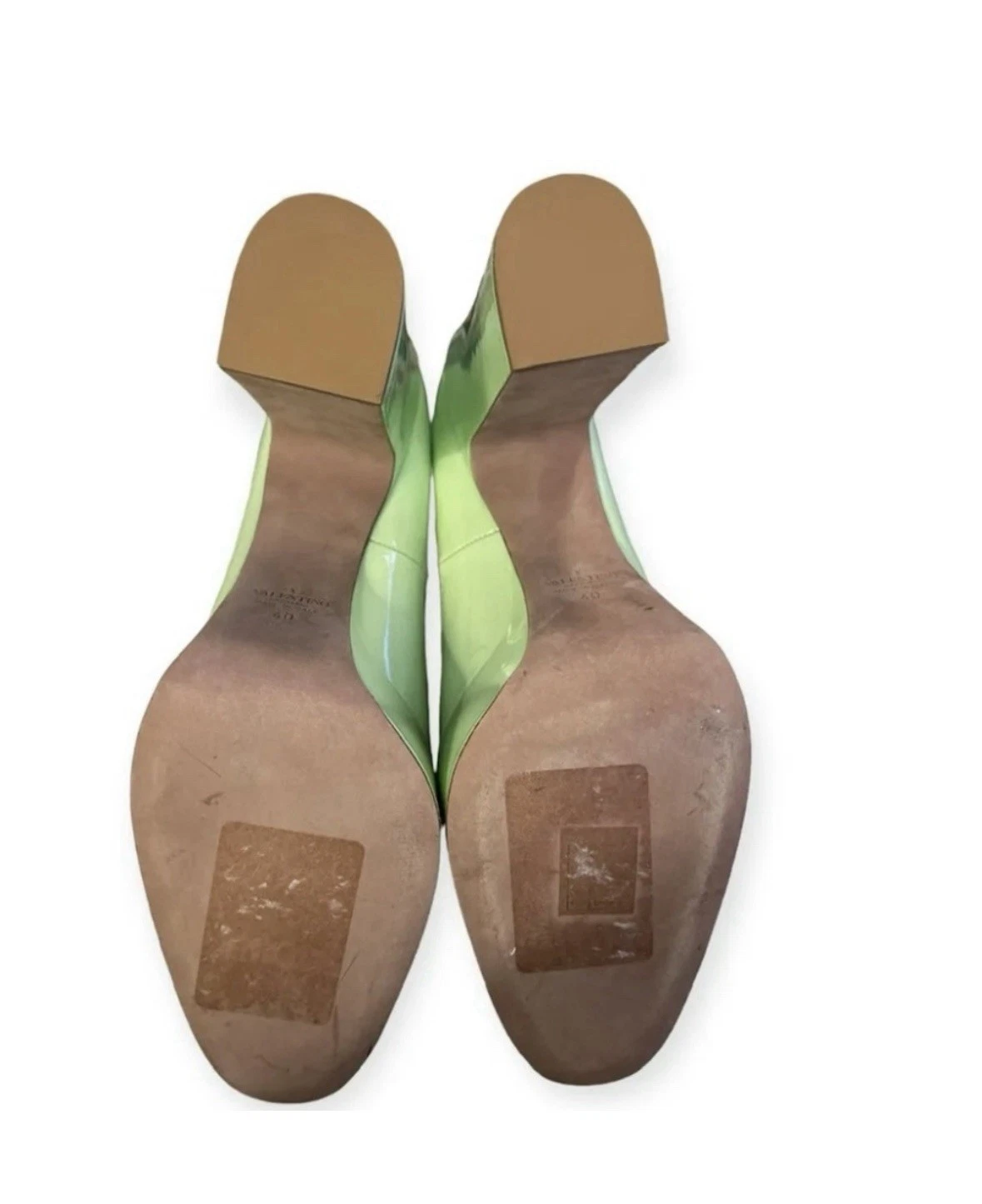 VALENTINO GARAVANI Tan go Platform Pump EU 40 US 10 tacco alto verde pastello menta