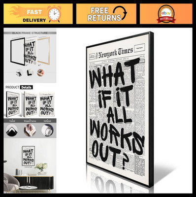 Positive Affirmations Canvas Wall Art - Black & White Newspaper Aesthetic Poster