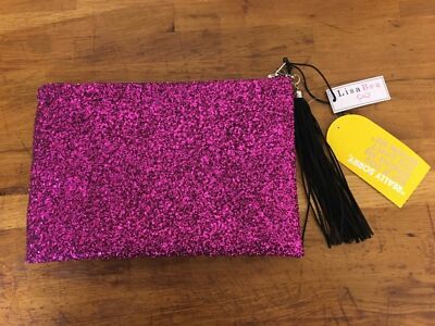 Lisa Bea Clutch Glitzer groß rosa Tasche UVP 65£