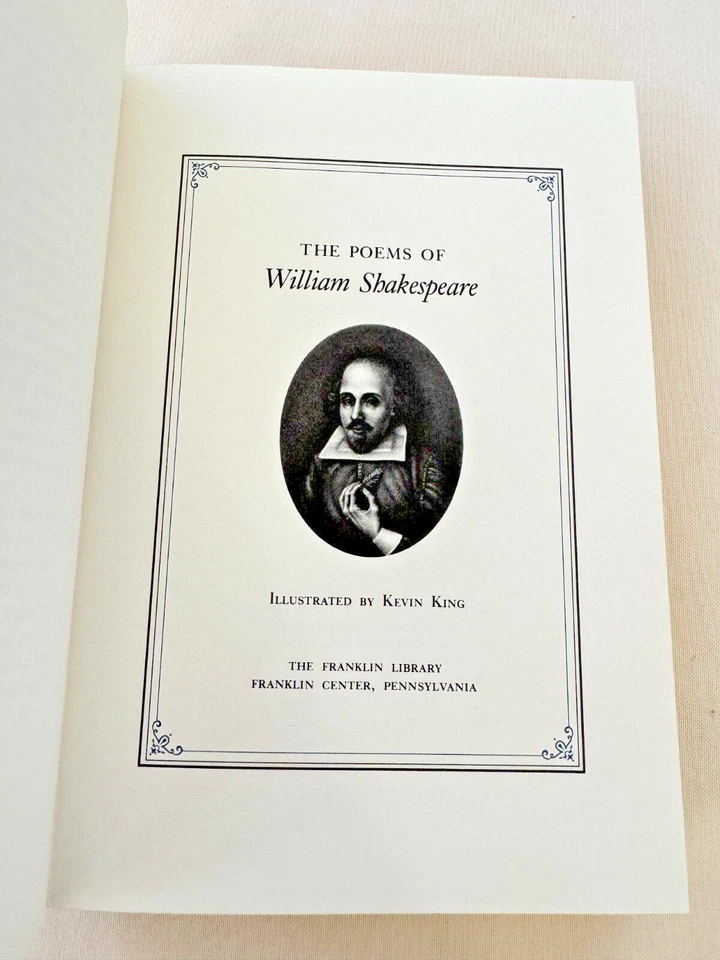 Franklin Library POEMS OF WILLIAM SHAKESPEARE 1993 Ltd Ed ILUSTRATD Absolute MNT - Image 3 of 4
