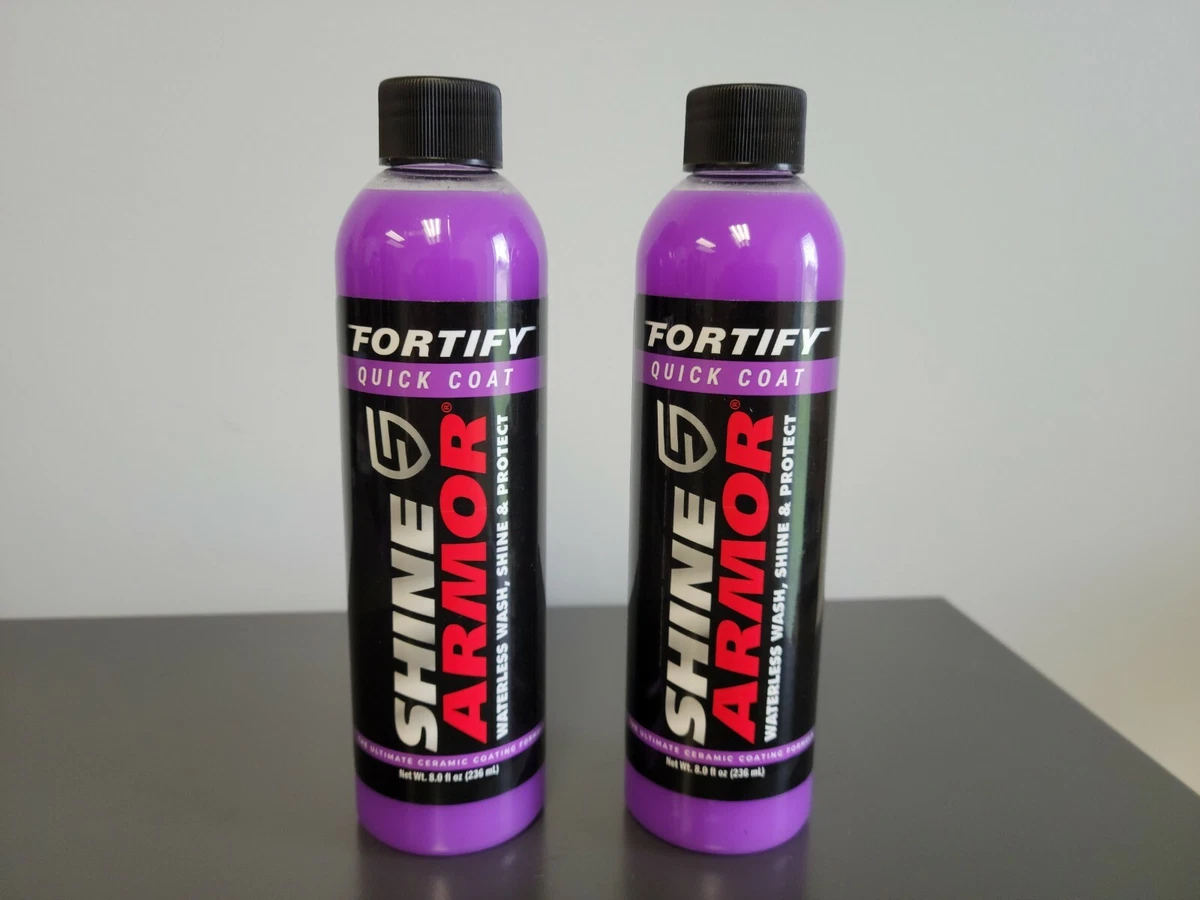 2 Pack Shine Armor Ceramic Coating Fortify Quick Coat Car Wax Refills 8 oz  ea