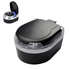 Auto Car Cigarette Ashtray with Blue LED Light Smokeless Cylinder Cup Holder