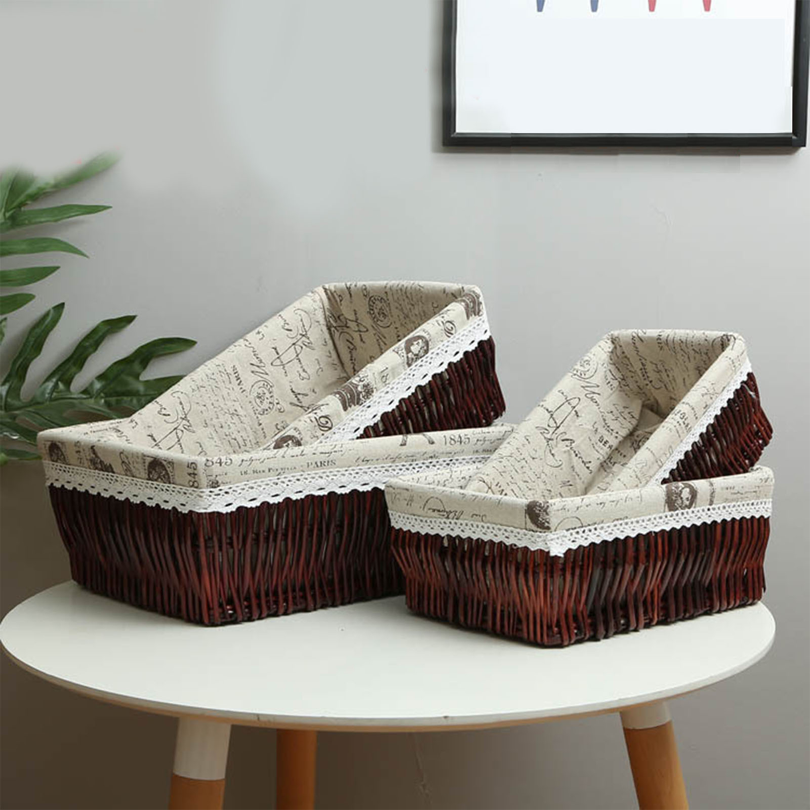 Storage Baskets, Willow And Rattan Kitchen Organize Storage Baskets-image