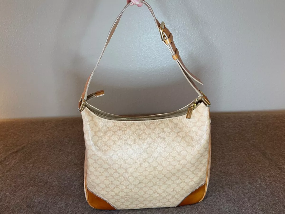 CELINE Shoulder Bag M11 vintage Macadam PVC beige Women Used –