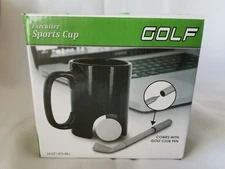 NIB Smart Planet Executive Sports Cup EGM-1 Golf Coffee Mug 16 Oz W/ Club Pen