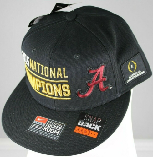 Alabama Crimson Tide Mens Hat 2015 National Champions Snap Back NCAA Football - Picture 1 of 12