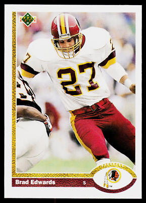 Brad Edwards, 1991 Upper Deck, #684, Washington Redskins, RC