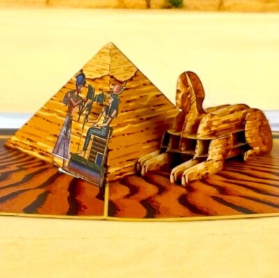 3D Pop Up Karte Ägypten König Königin Pyramide Sphinx Geburtstag Valentinstag Jahrestag