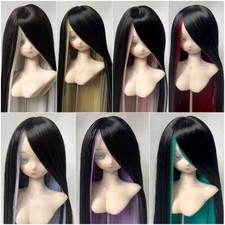 1/4 1/3 Long Straight Wig Mixed Colors High Temperature Fiber Wig Fit Uncle BJD