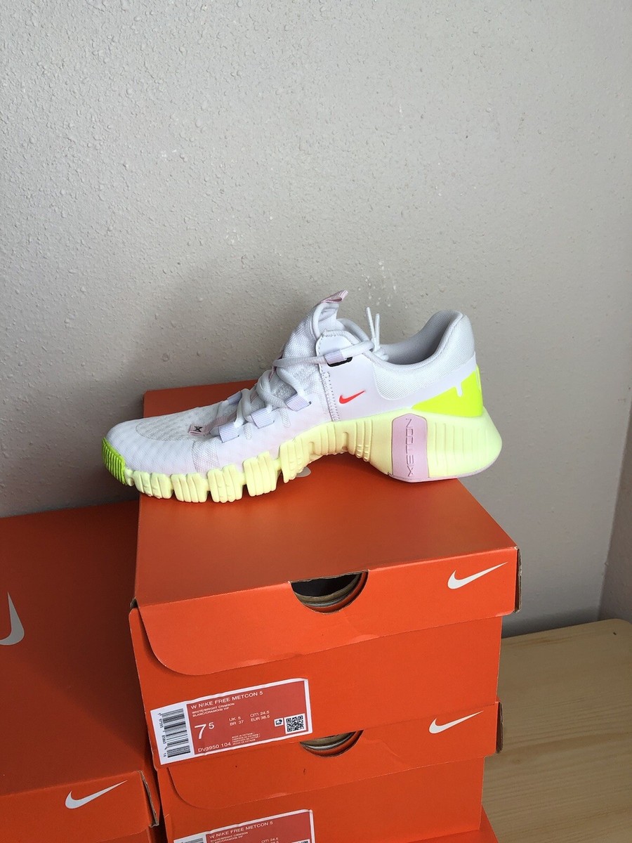 ◆Nike◆ Free Metcon 5 Women's Running Shoes DV3950-104 Nike Womens Sz 7.5 Free Metcon 5 White Bright Crimson Yellow