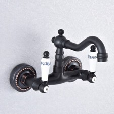 Oil Rubbed Bronze Swivel Spout Basin Sink Bathroom Mixer Tap Lavatory Faucet