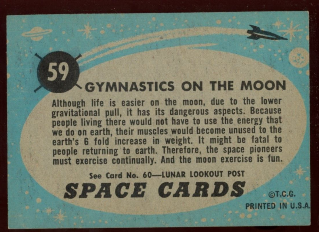 1957 Topps Space #59 Gymnastics on Moon - EXMT | eBay