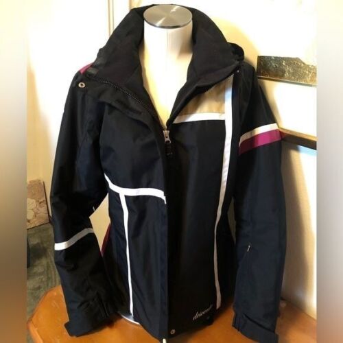 Descente‎ Women's Alexis Black Color Block Ski Winter Size 8 /S Insulated Jacket - Picture 1 of 16