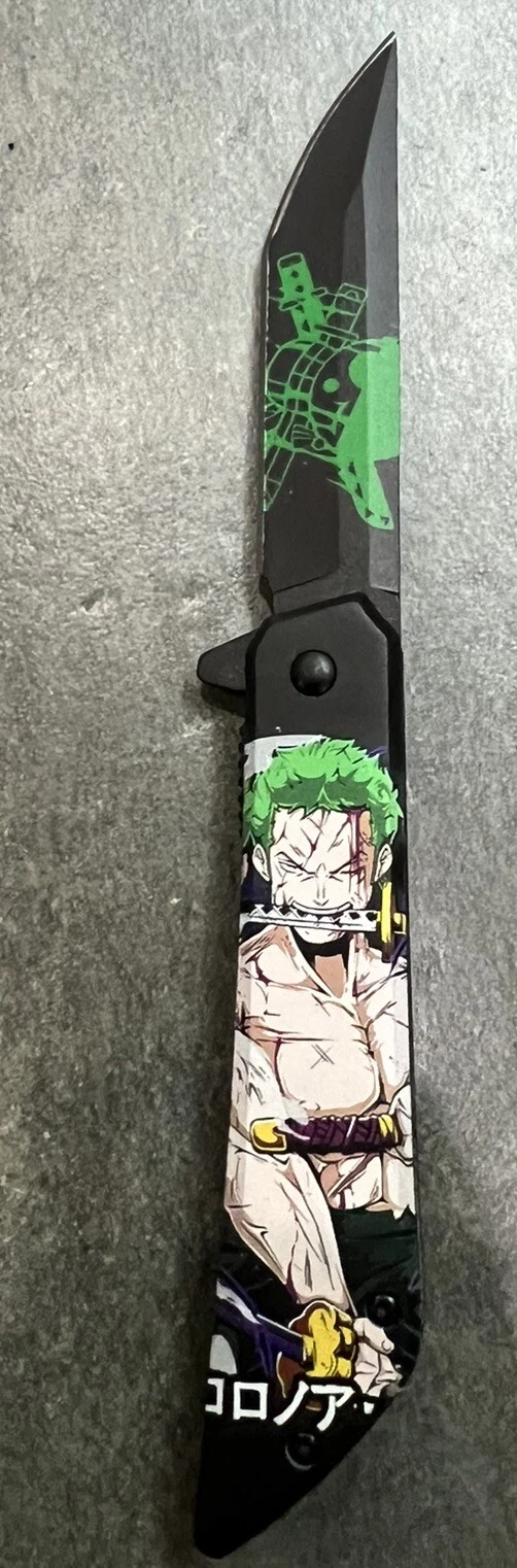 One Piece Anime Roronoa Zoro Spring Assisted Open Pocket Knife9”