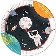 Outer Space Party Tableware Plates Cups Napkins Balloons Banner Loot Bags Set