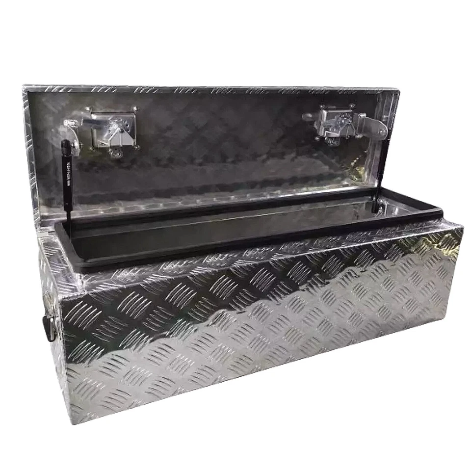36"X12"X12"铝制工具箱卡车皮卡拖车存储带锁 — 第 3/4 张图片