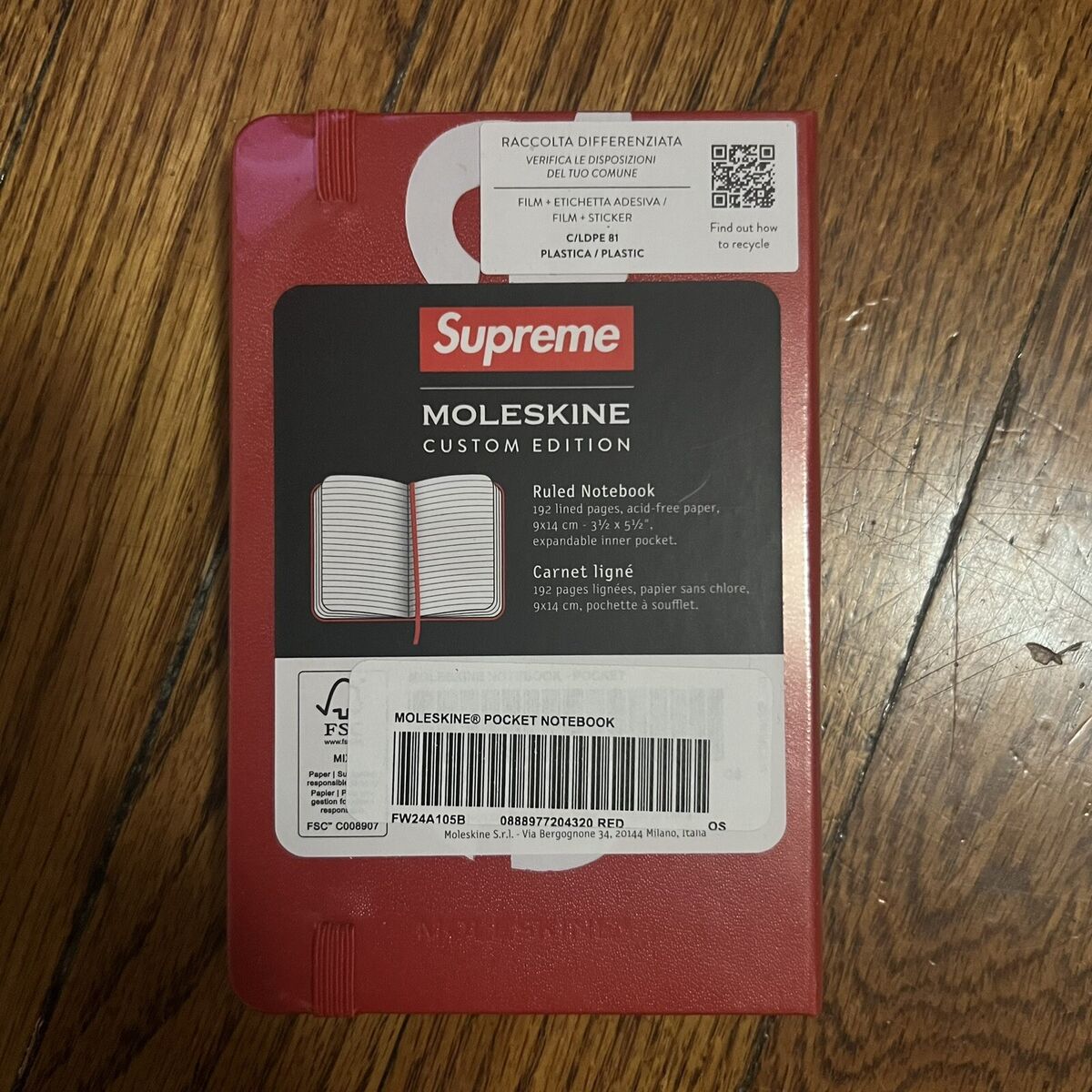 In-Hand Supreme Moleskine Pocket Notebook Red 3.5 In-Hand Supreme Moleskine Pocket Notebook Red 3.5