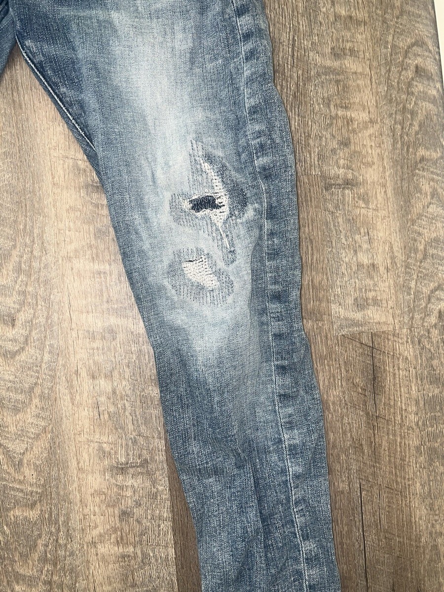 Armani Exchange A/X Mens Slim Fit Distressed Denim Jeans
