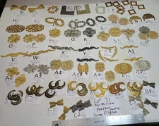 Vtg Huge Miriam Haskell Large Filigree Findings Stampings Jewelry Craft Lot #71