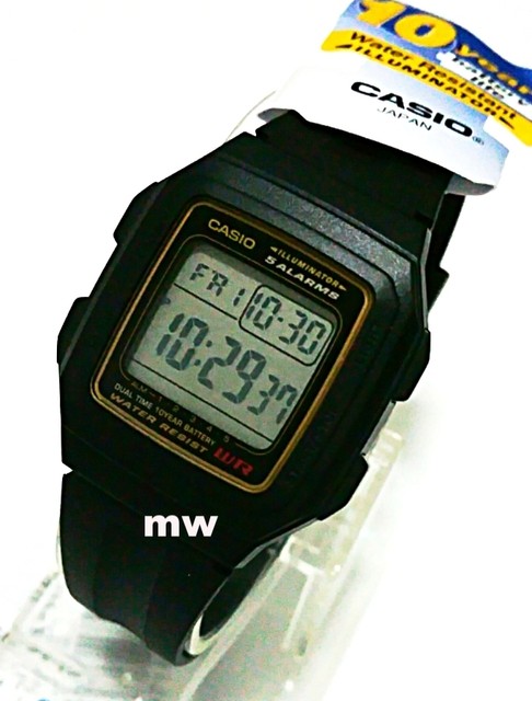 Casio Men's Digital WR 30m Black Resin Band Watch - F201wa-9a for sale  online | eBay
