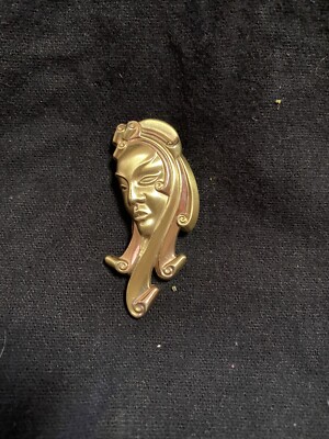 ANTIQUE GOLD VERMEIL 925 STERLING SILVER FUR CLIP