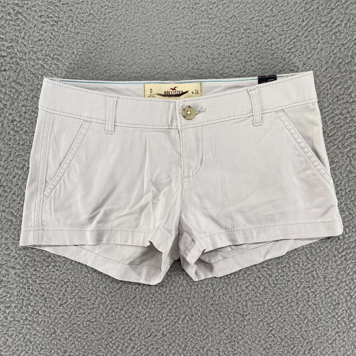 Hollister Shorts Womens 0 24 Chino Low Rise Pockets Gray 2 Inch