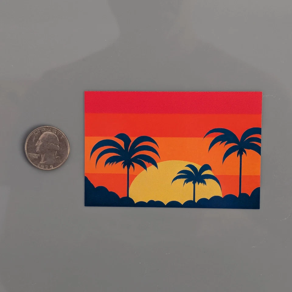 Beach Scene Sticker Vinyl Decal (Red) - Image 2 of 4