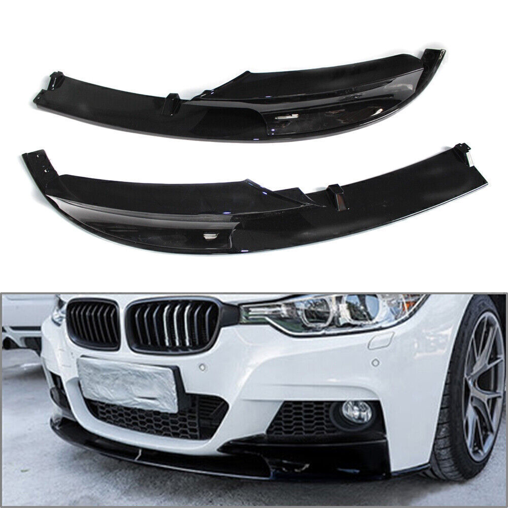 リップ 3本セット Gloss Black Front Bumper Lip Chin Spoiler Splitter For BMW F30/F31