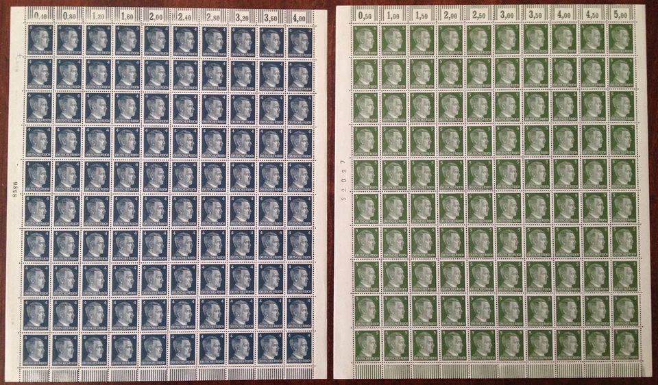 Lote Sello Alemania 16 Hojas 1941 Segunda Guerra Mundial Tercer Reich Hitler Adolf Selección MNH Fallas Foto 3 de 4