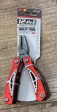12-in-1 Anodized Aluminum Mini Multi Pliers Metallic Red
