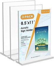 Acrylic Sign Holder 8.5x11 Clear Table Display