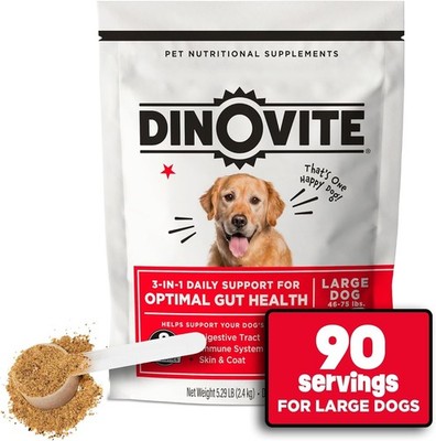 Dinovite Probiotic Supplement for Dogs, Large Dogs (45+ lbs), 90 Day Supply