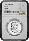 1960 DDO 50C FS-101 Proof Silver Franklin Half Dollar NGC Graded PF 67