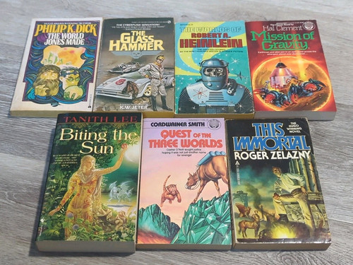 Classic Science Fiction 7 book lot. Heinlein, Philip K. Dick, Zelazny, Clement