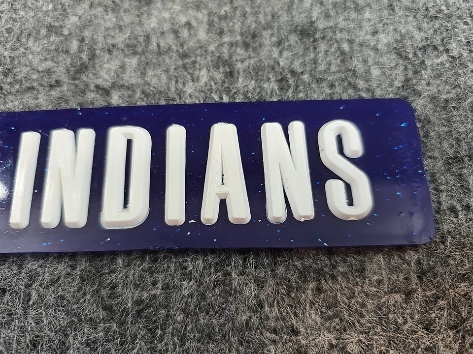 Keychain Cleveland Indians Long Blue Plastic White Lettering MLB Souvenir Vtg - Image 2 of 4