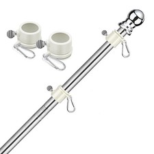6FT Thickened Flag Pole,Heavy Duty Stainless Steel Flagpole mounting,Rustproo...