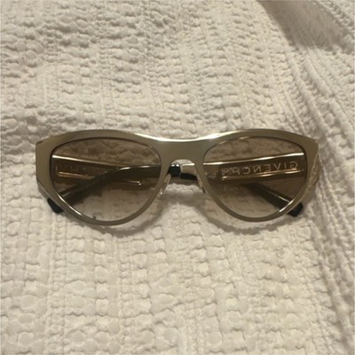 Givenchy Cat Eye Women's Sunglasses Silver Metal Frame Clear Plastic Lenses