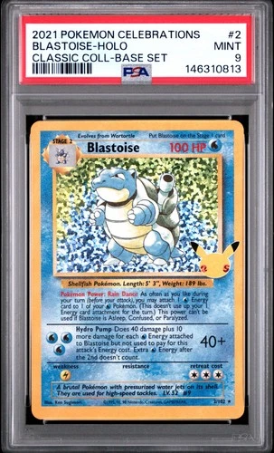 2021 POKEMON CELEBRATIONS CLASSIC COLLECTION  #2 BLASTOISE-HOLO PSA 9