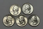 1939 BU, 1941 D BU, 1943 BU, 1946 S BU AND 1949 D BU   WASHINGTON QUARTER
