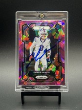 2023 Prizm DAMAR HAMLIN SIGNED PURPLE CRACKED ICE REFRACTOR /225 BILLS + PROOF