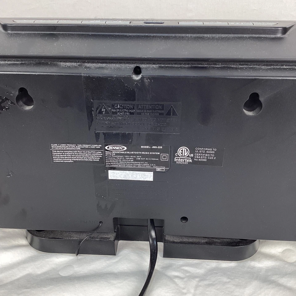 Jensen JBM315 Wall Mountable Bluetooth Music System CD Player Remote TESTED - Image 3 of 4