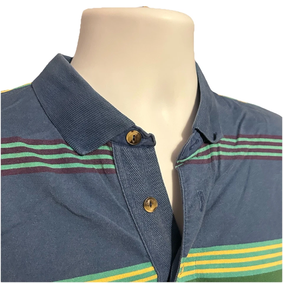 De Colección Gant Polo Hombres XL Multicolor Rayas Preppy Golf Cuello Botón Algodón Foto 3 de 4