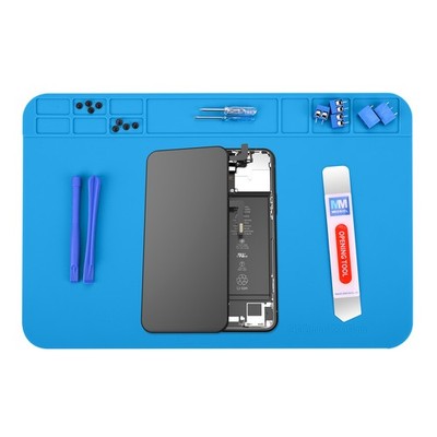 MMOBIEL Soldering and Repair Mat Silicone -30x20 cm Heat-Resistant 500°C Blue