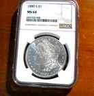 1880-S  $1 Morgan Silver Dollar  NGC 64