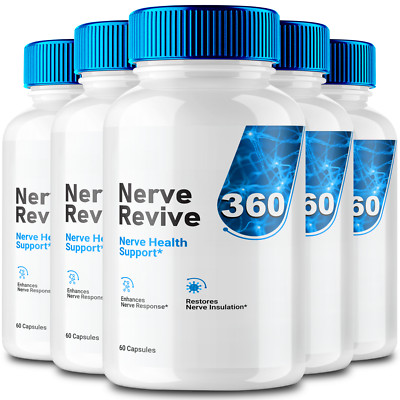 (5 Pack) Nerve Revive 360 Brain Booster Pills for Advanced Memory and Focus