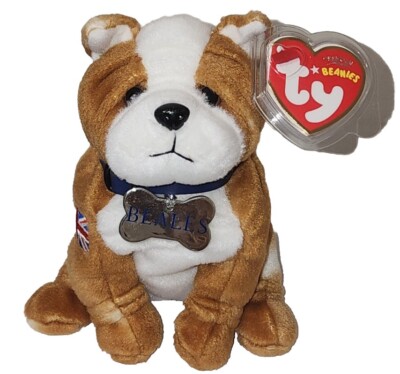 Ty Beanie Baby BONZER the Bulldog/Dog (Beales / UK Exclusive)(6 Inch) MWMTs VHTF