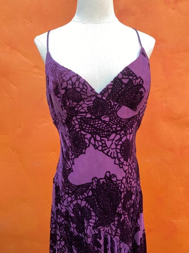 Vintage 1930s 1920s style bias cut Dress. Velvet Party Cocktail flapper pinup LG - Picture 4 of 7