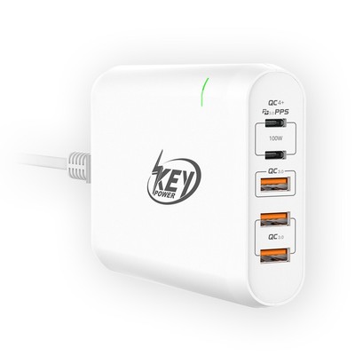 100W USB C charger,5-Port  Dual Type C PD Quick Charger Station